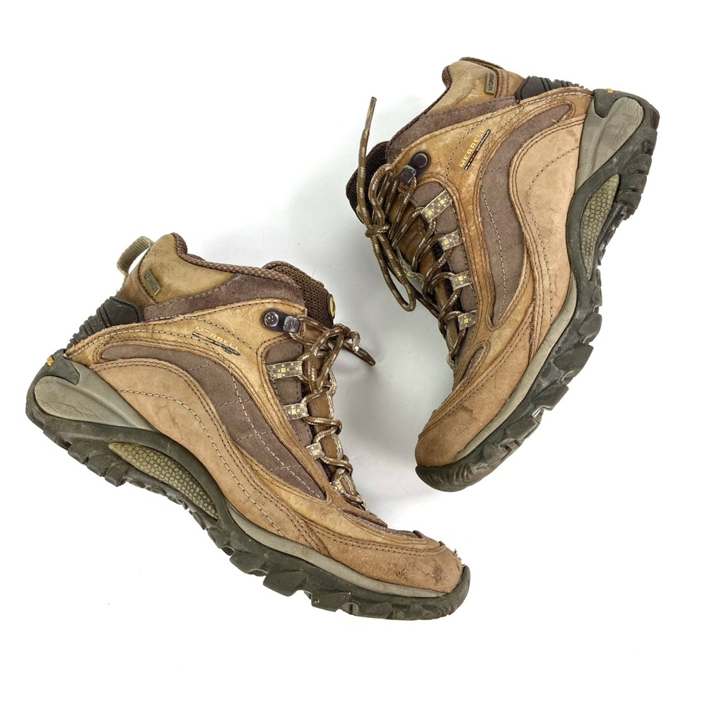 MERRELL Womens Siren Waterproof Mid Hiking Boot Leather Suede Brown 7.5 - Picture 2 of 7
